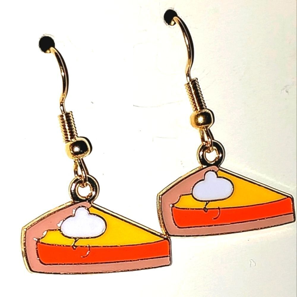 Hand CRAFTED Pumpkin Pie Super cute Festive Holiday Earrings